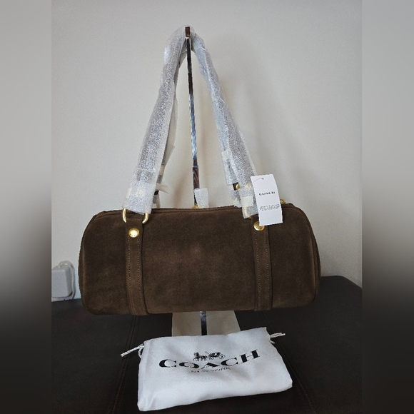 Coach Kisslock Barrel Bag In Chocolate - Picture 4 of 9